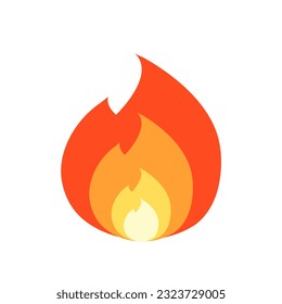 Burning fire icon. Vector illustration in flat style. isolated on white background.