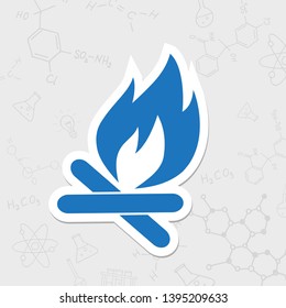 Burning fire illustration. Camping and traveling vector icon