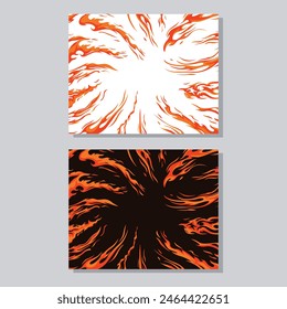 Burning fire illustration poster template