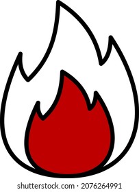 Fuego, ilustración, vector, en un fondo blanco.