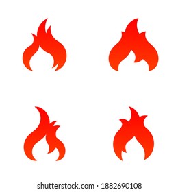 Vector de ilustración de incendio para símbolos de advertencia o diseño de logotipo aislado en blanco