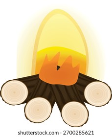 Fuego ardiente aislado. Ilustración vectorial