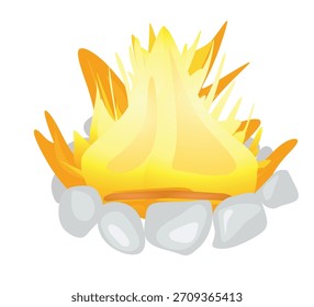 Fuego ardiente aislado. Ilustración vectorial	
