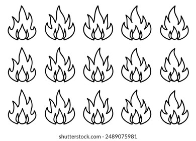 Burning Fire Line Ilustración de diseño de arte