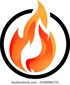 burning fire logo, simple icon