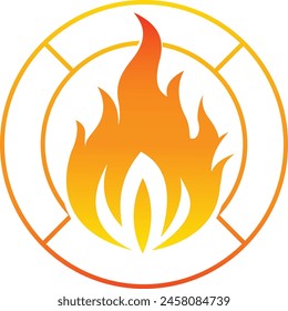burning fire logo, simple icon