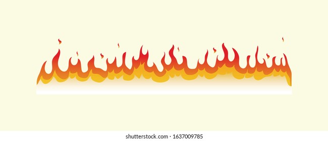 Burning fire. Multi-colored flame in a popular flat style. Flame, fire set, light effect. Simple vector illustration isolated on white background for web, print, decoration, bonfire night. EPS 10.