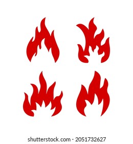 Burning fire pack icon. red fire logo