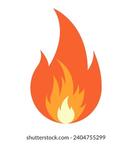 Burning fire sign. Olympic flame 2024 Olympics in Paris. Summer olympic games. Flat vector isolated illustration 