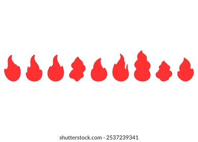 Burning fire silhouette icon design set