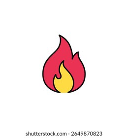 Burning fire simple vector icon illustration material
