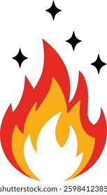burning fire and spark stars
