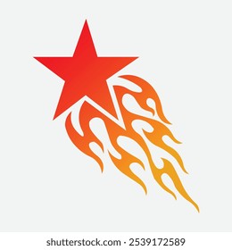 Forma de dibujos animados de diseño de logotipo de estrella de fuego ardiente