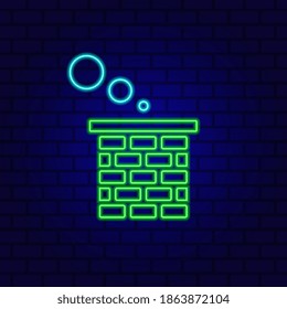 Burning fireplace icon isolated on brick wall background