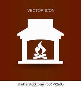 burning fireplace icon vector illustration