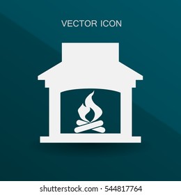 burning fireplace icon vector illustration