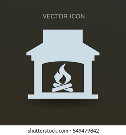 burning fireplace icon vector illustration