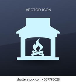 burning fireplace icon vector illustration
