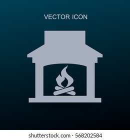 burning fireplace icon vector illustration