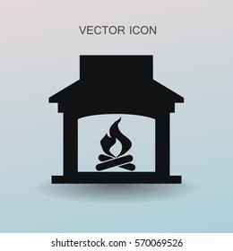 ilustración vectorial de icono de chimenea de grabación