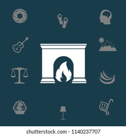 burning fireplace vector illustration
