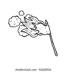 caricatura de la bandera ardiente