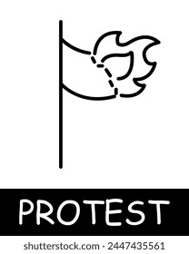 Icono de marca de grabación. Guerra contra el poder, manáculo, opresión, cautiverio, lucha contra el régimen, levantamiento, protesta. El concepto de lucha contra la opresión y la lucha por la libertad.