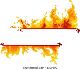 Burning Flame Banner (Vector)