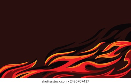 Burning flame car wrap sticker design