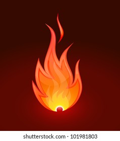 Incêndio de chama em fundo escuro