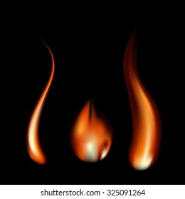 Burning Flame of Fire. Vector Illustration. EPS10
