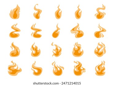 Burning Flame Illustration Element Set