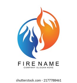 Burning Flame Logo Design, Product Brand Icon Illustration