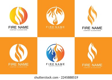 Burning Flame Logo Design, Product Brand Icon Illustration