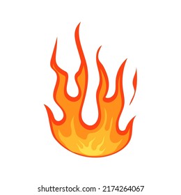 Burning flame. Orange fire with red gradient from bonfire and fire starting with decoration vector sparks