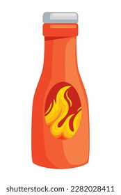Burning flame sauce chili ingredient icon isolated
