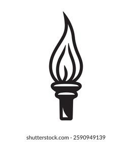 Burning flame torch silhouette vector illustration