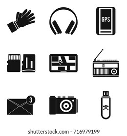Burning to flash card icons set. Simple set of 9 burning to flash card vector icons for web isolated on white background