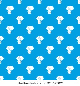 Burning forest trees pattern repeat seamless in blue color for any design. Vector geometric illustration
