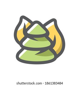 Catástrofe del incendio forestal Wildfire Icono del vector Dibujo de dibujos animados