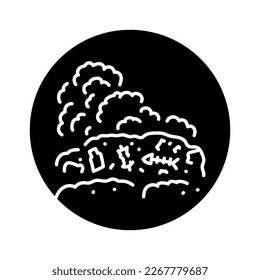 Burning garbage black line icon. Pictogram for web page, mobile app, promo.