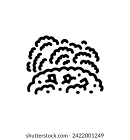 Burning garbage black line icon. Natural element. Pictogram for web page, mobile app, promo.