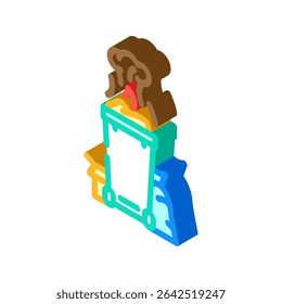 queimando o lixo fumaça escura poluição do ar ícone isométrico vetor. queimando o lixo fumaça escura sinal de poluição do ar. ilustração de símbolo isolado