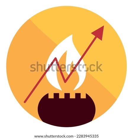 Burning gas with growing arrow on white background. Concept of r [[stock_photo]] © 