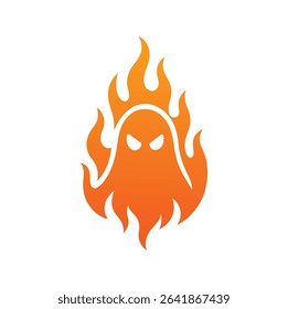 Burning Ghost Halloween Logo design