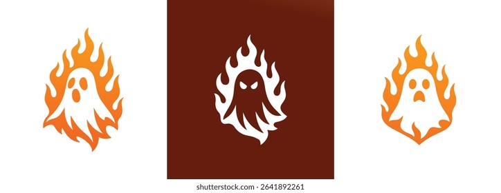Burning Ghost Halloween Logo design