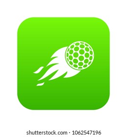 Burning golf ball icon digital green for any design isolated on white vector illustration
