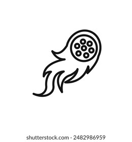 Burning golf ball icon logo sign vector outline