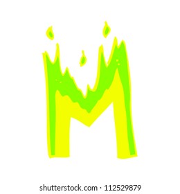burning green letter m