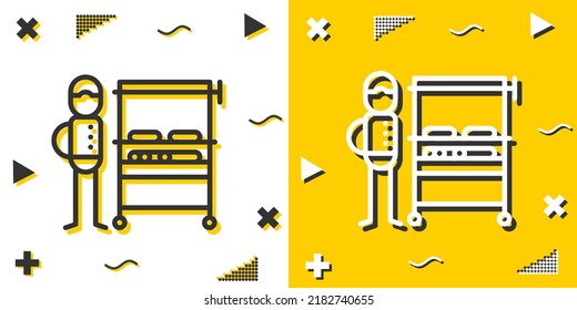 burning grill line icon. Simple outline style.burning grill linear sign. Vector illustration isolated on white background. Editable stroke EPS 10